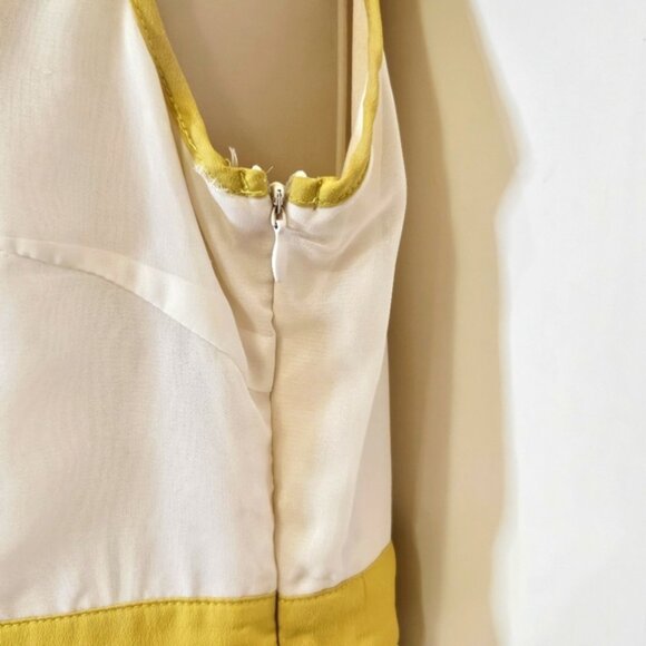A'reve By Anthropologie Cream & Chartreuse Multicolor Sleeveless Dress,Large,NWT - Picture 10 of 16